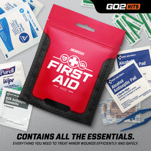 Go2 Kits First Aid Kit 2.0 USA Made 33 Piece Basic Plus (RX200-1)