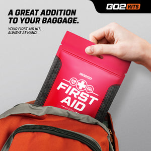 Go2 Kits 54 Piece First Aid Kit Featuring Assorted Bandages, Wipes and First Aid Basics in Compact Reusable Kits for Home, Office & Travel (RX350MAX-1)