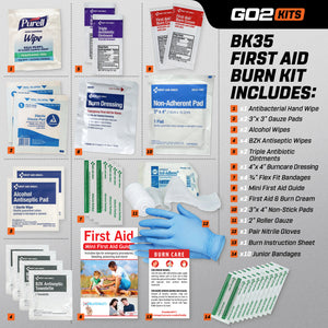 Go2Kits Advanced First Aid & Burn Kit, Portable First Aid Kit (BK35)