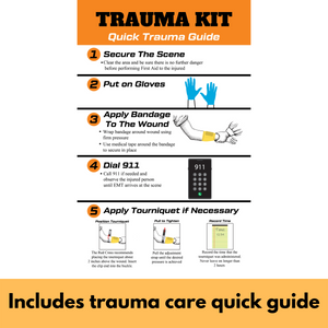 Go2Kits Trauma Care Kit with Hemostatic Gauze and Premium First Aid Emergency Essentials in Reusable Pouch