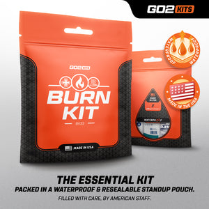 Go2 Kits Emergency Burn Kit in Compact First Aid All-Purpose Resealable Pack for Home, Office, Car & Travel (BK33)