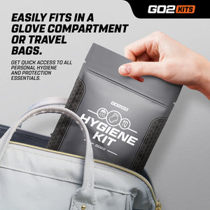 Go2Kits 10-PACK Hygiene Toiletry Travel PPE Kits for Travel, Business & Charity with Reusable Toothbrush, Bath Soap & Other Essential Toiletries