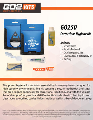 Essential Hygiene Toiletry Kit for Correctional Facilities (GO250)